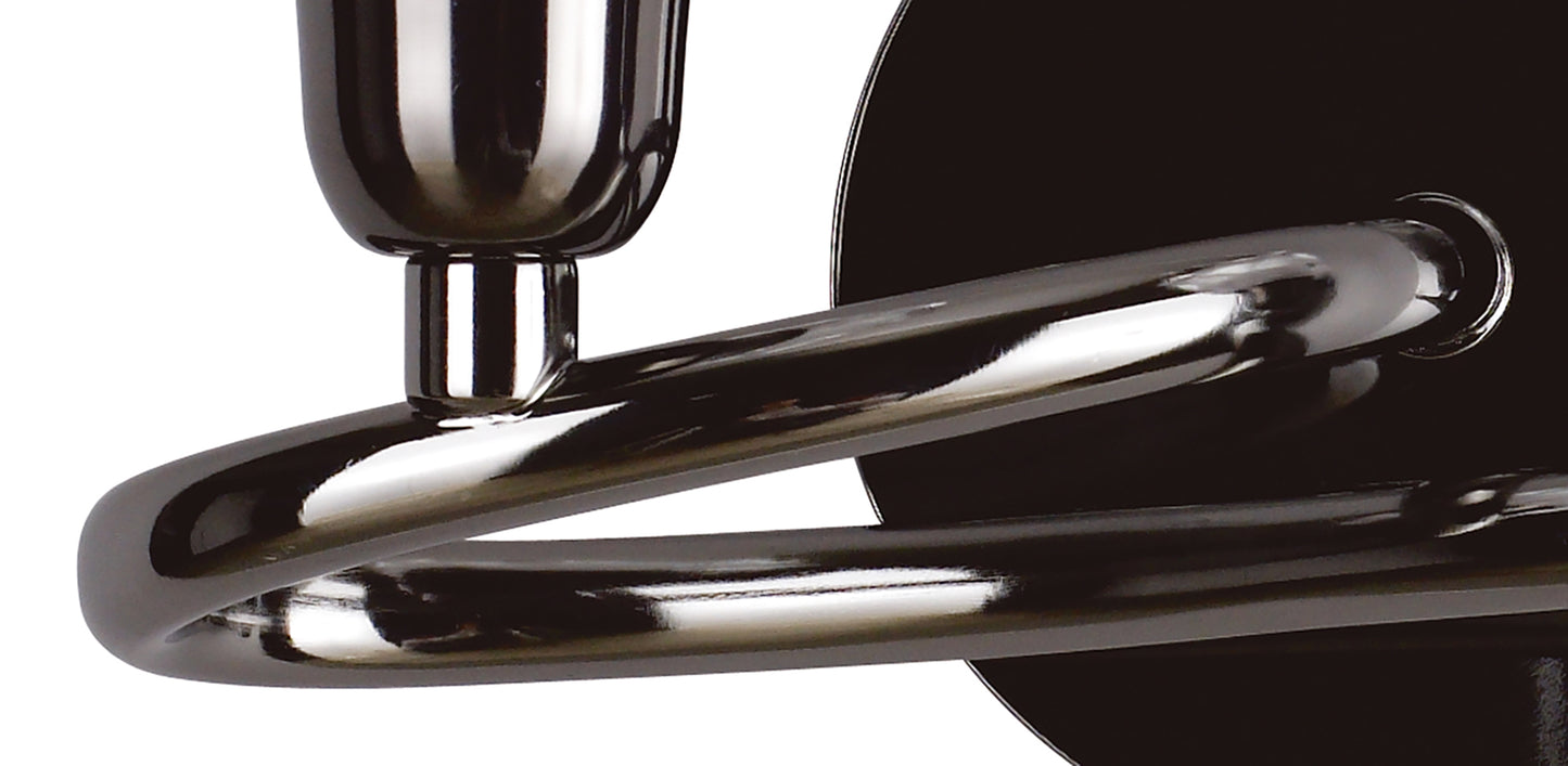 Amel Wall Lamp Switched 2 Light L1/SGU10, Black Chrome, CFL Lamps INCLUDED by Mantra