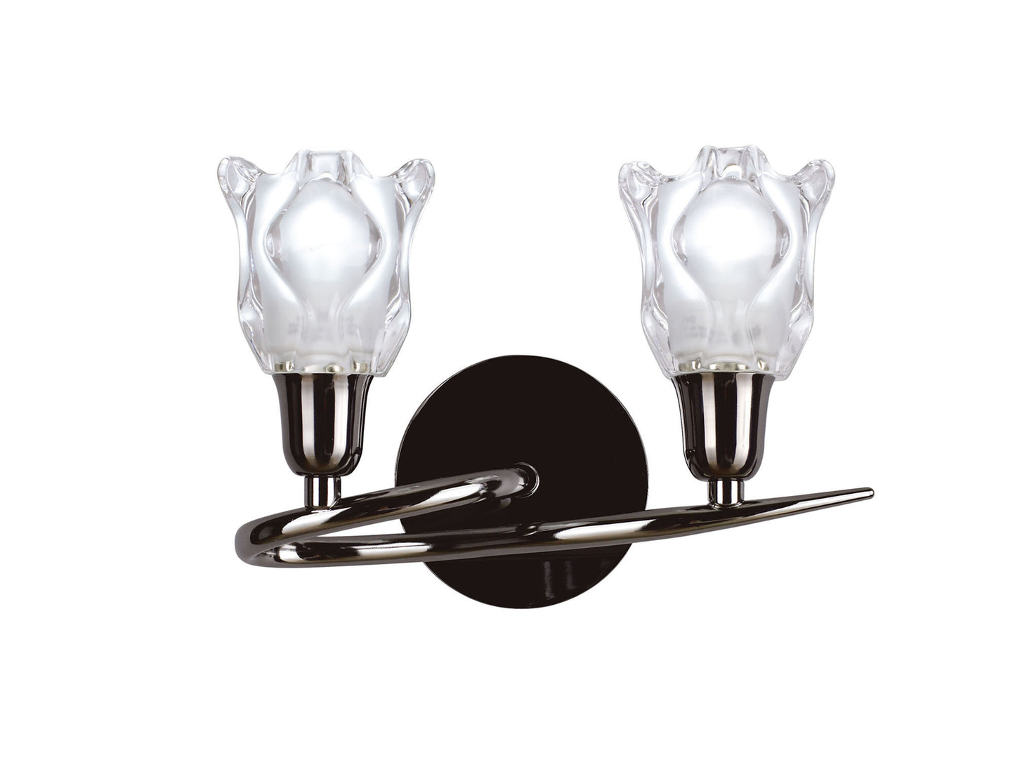 Amel Wall Lamp Switched 2 Light L1/SGU10, Black Chrome, CFL Lamps INCLUDED by Mantra