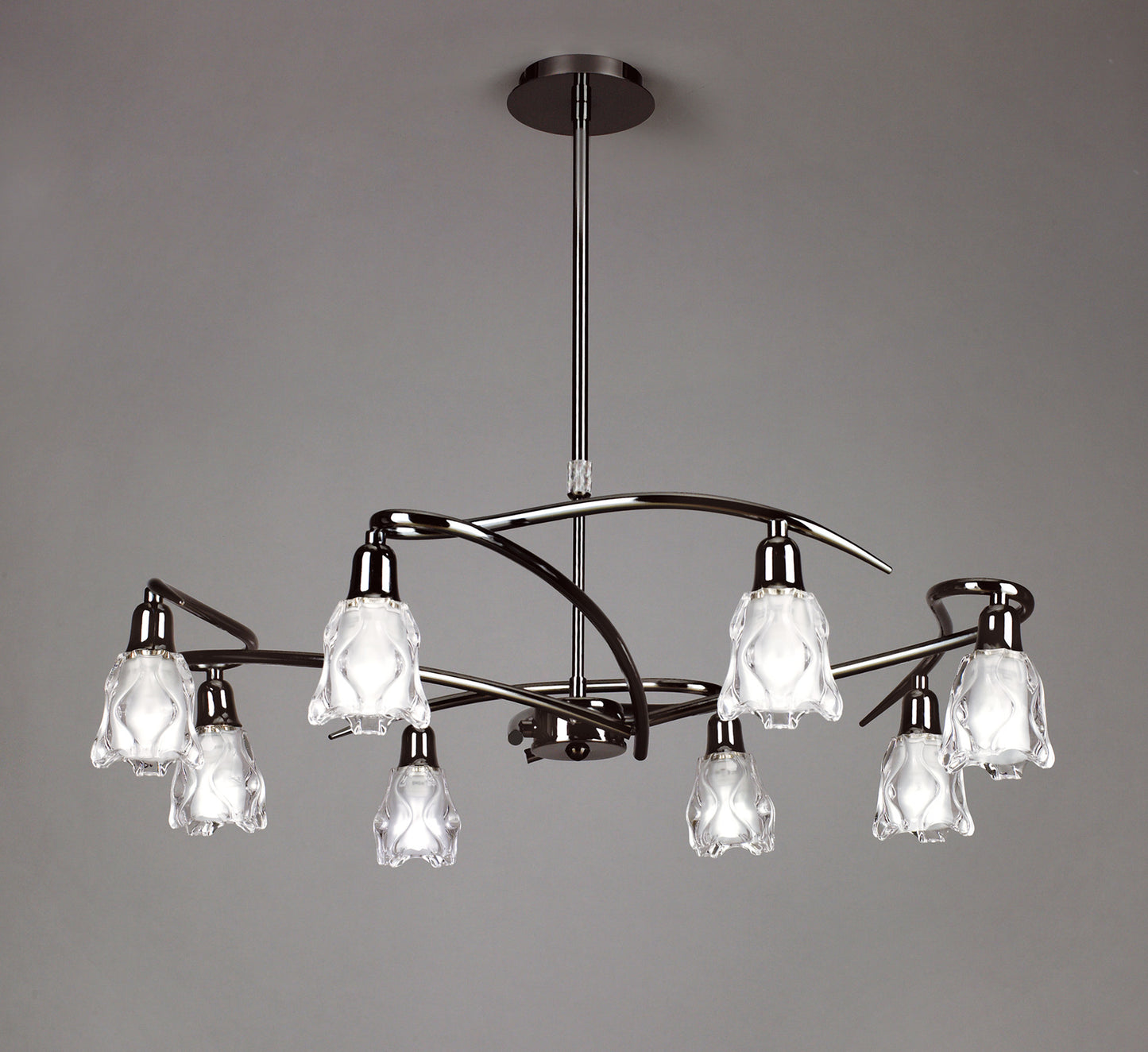 Amel Telescopic 8 Light L1/SGU10, Black Chrome, CFL Lamps INCLUDED by Mantra