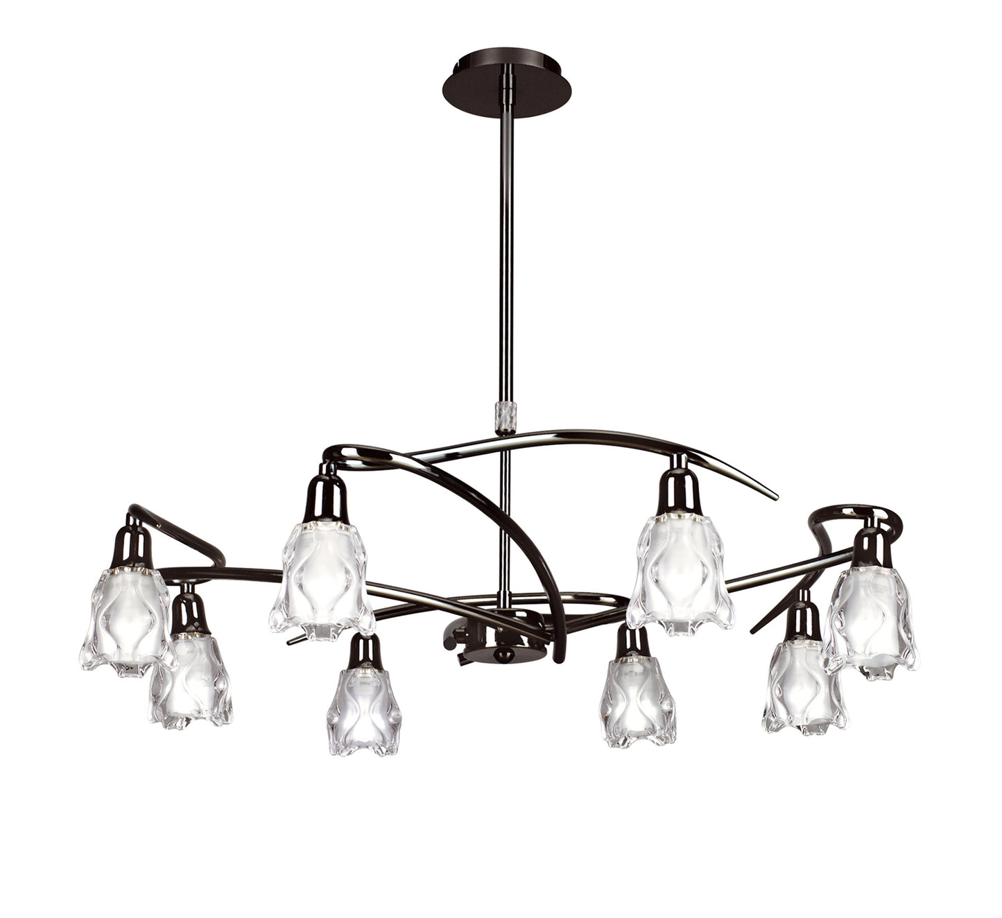 Amel Telescopic 8 Light L1/SGU10, Black Chrome, CFL Lamps INCLUDED by Mantra