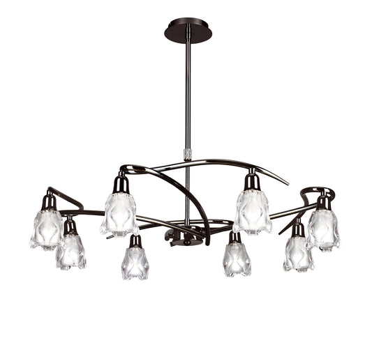 Amel Telescopic 8 Light L1/SGU10, Black Chrome, CFL Lamps INCLUDED by Mantra