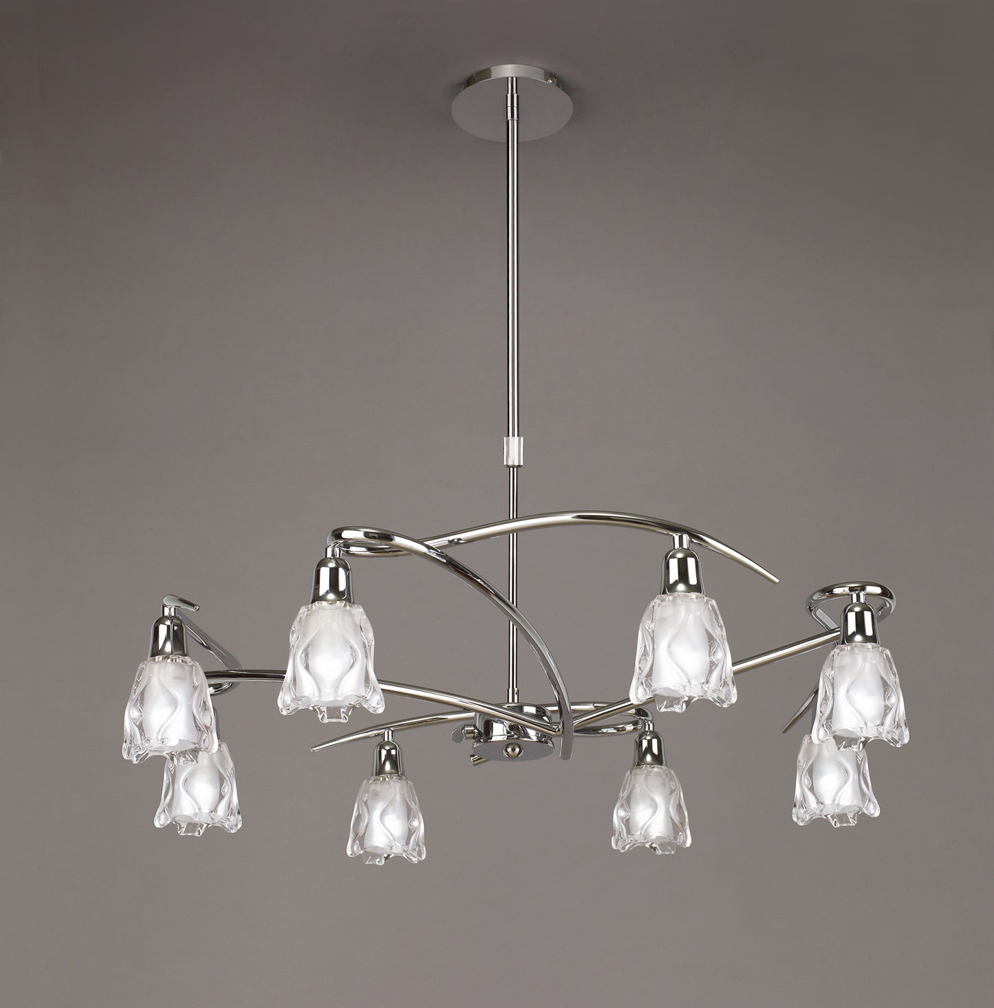 Amel Telescopic 8 Light L1/SGU10, Polished Chrome, CFL Lamps INCLUDED by Mantra