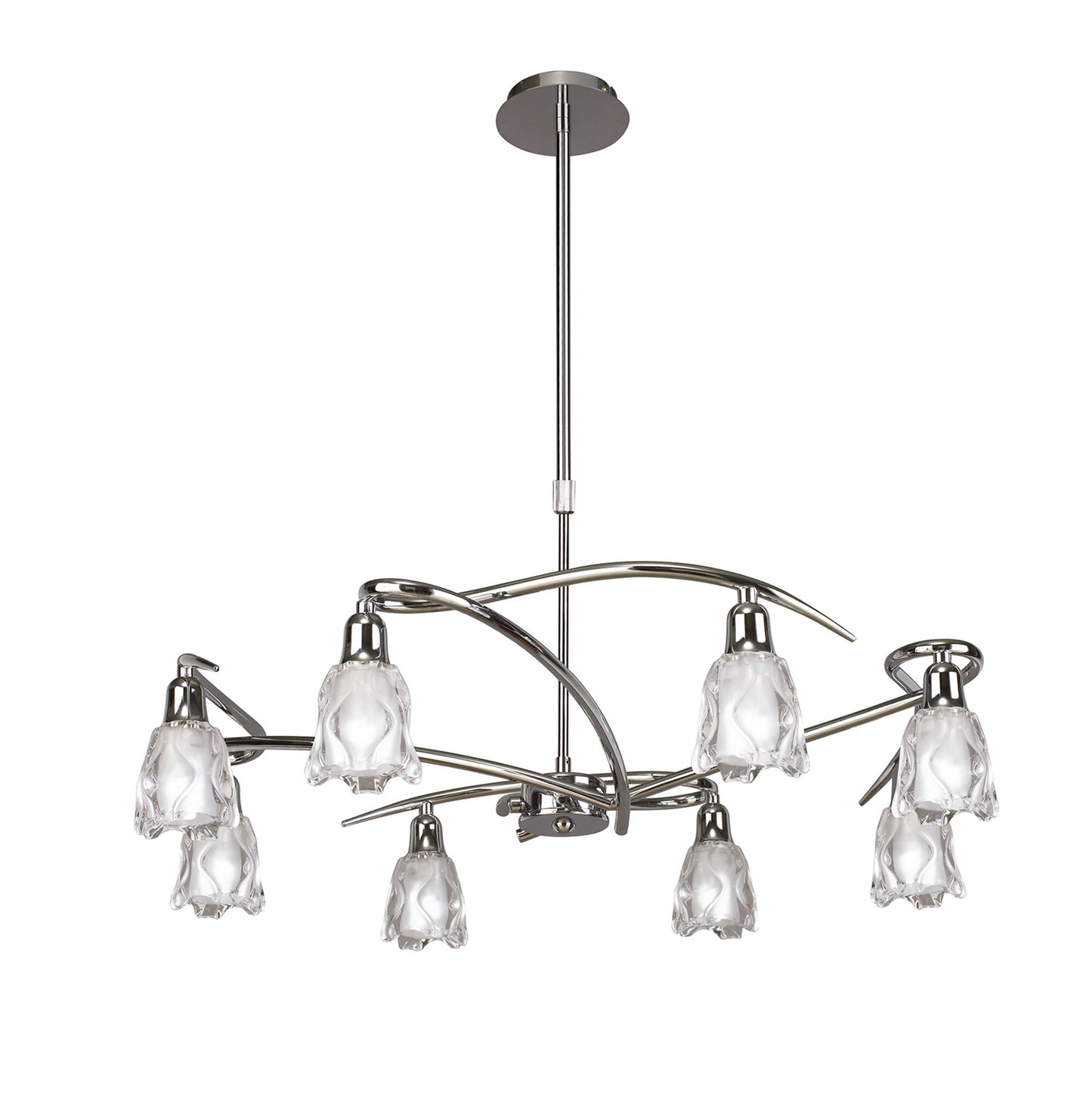 Amel Telescopic 8 Light L1/SGU10, Polished Chrome, CFL Lamps INCLUDED by Mantra