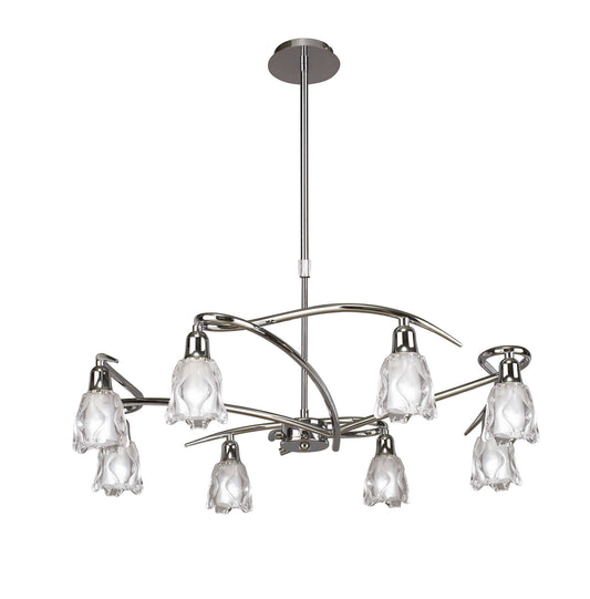 Amel Telescopic 8 Light L1/SGU10, Polished Chrome, CFL Lamps INCLUDED by Mantra