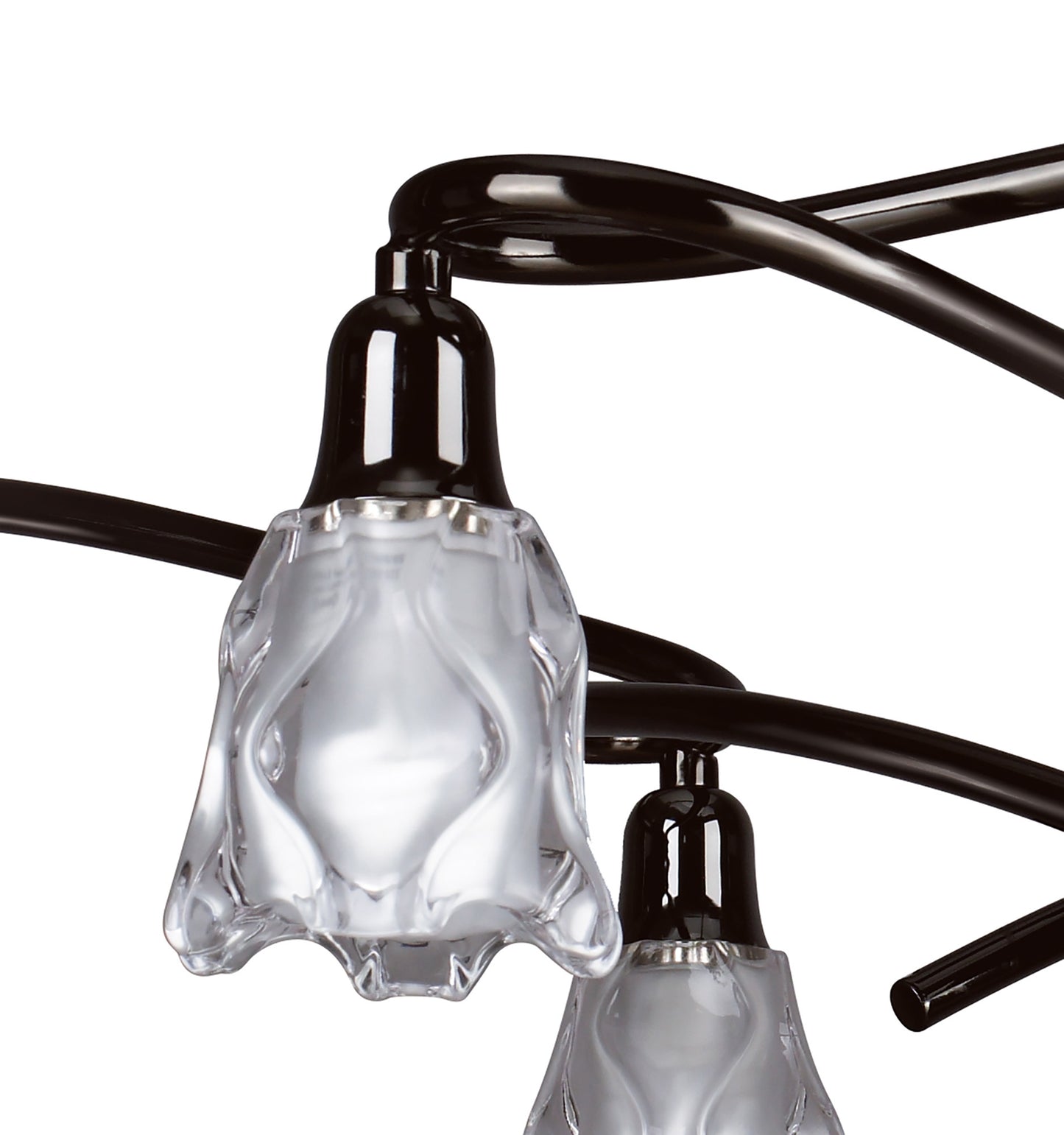 Amel Telescopic Convertible To Semi Flush 6 Light L1/SGU10, Black Chrome, CFL Lamps INCLUDED by Mantra