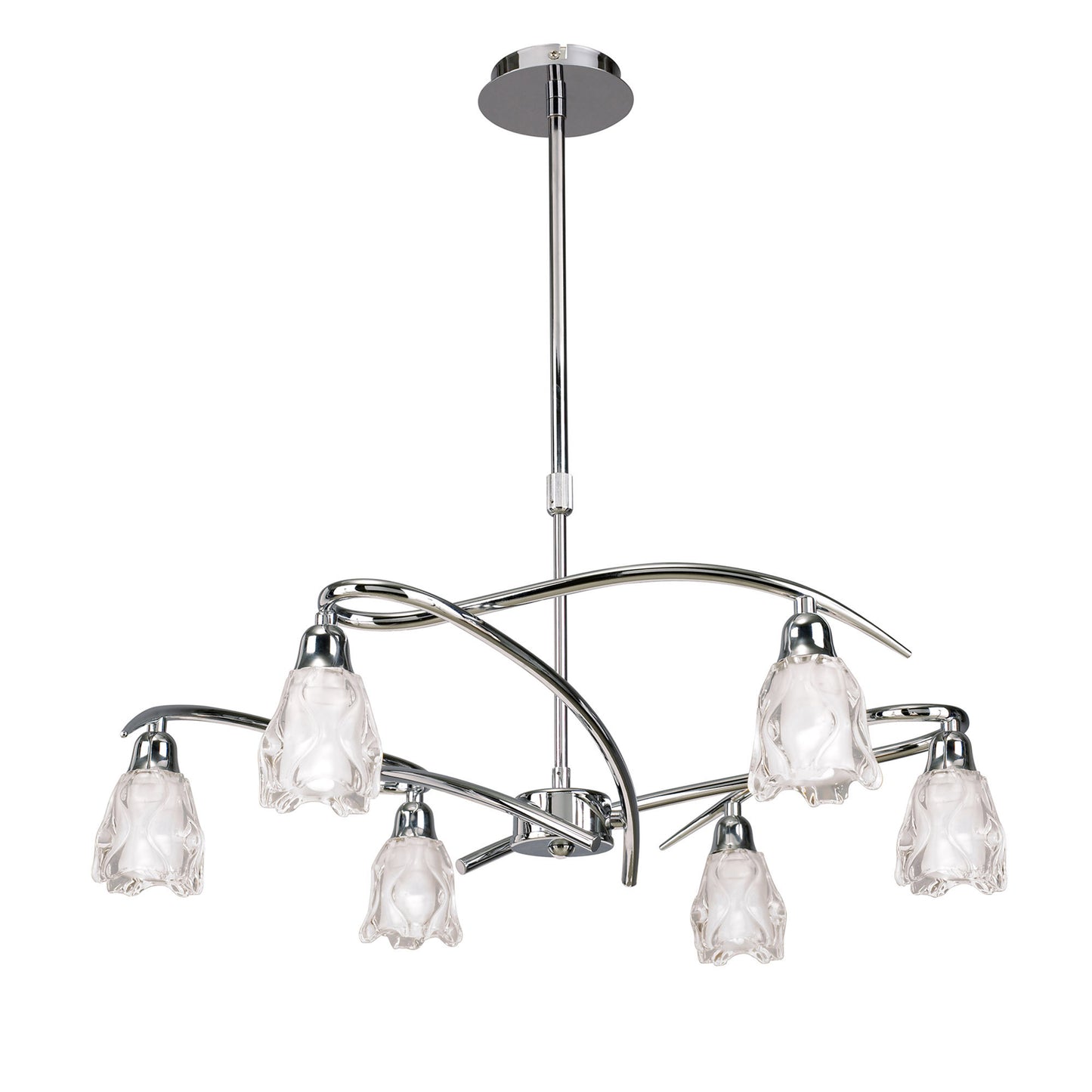 Amel Telescopic Convertible To Semi Flush 6 Light L1/SGU10, Polished Chrome, CFL Lamps INCLUDED by Mantra