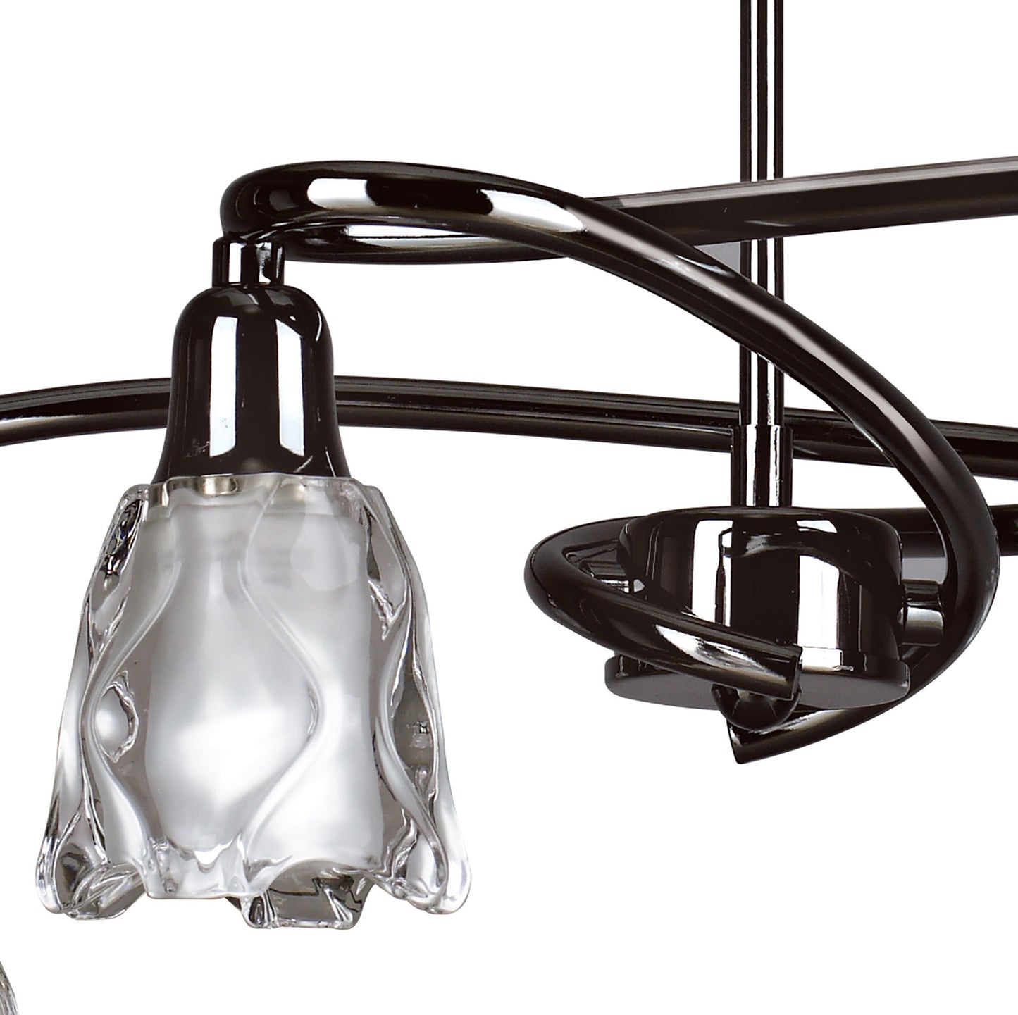 Amel Telescopic Convertible To Semi Flush 4 Light L1/SGU10, Black Chrome, CFL Lamps INCLUDED by Mantra