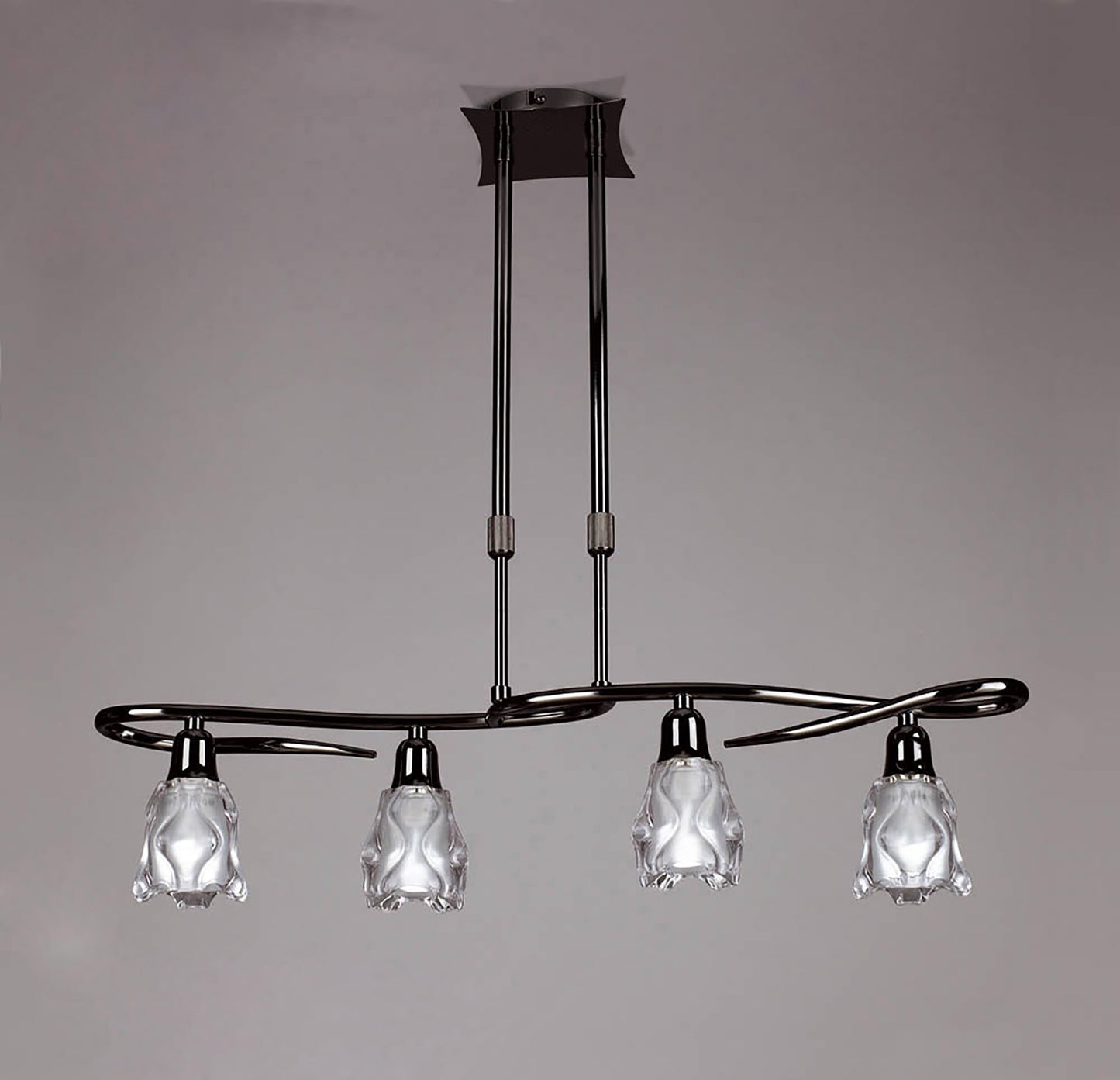 Amel Telescopic 4 Light L1, SGU10 Bar, Black Chrome, CFL Lamps INCLUDED by Mantra