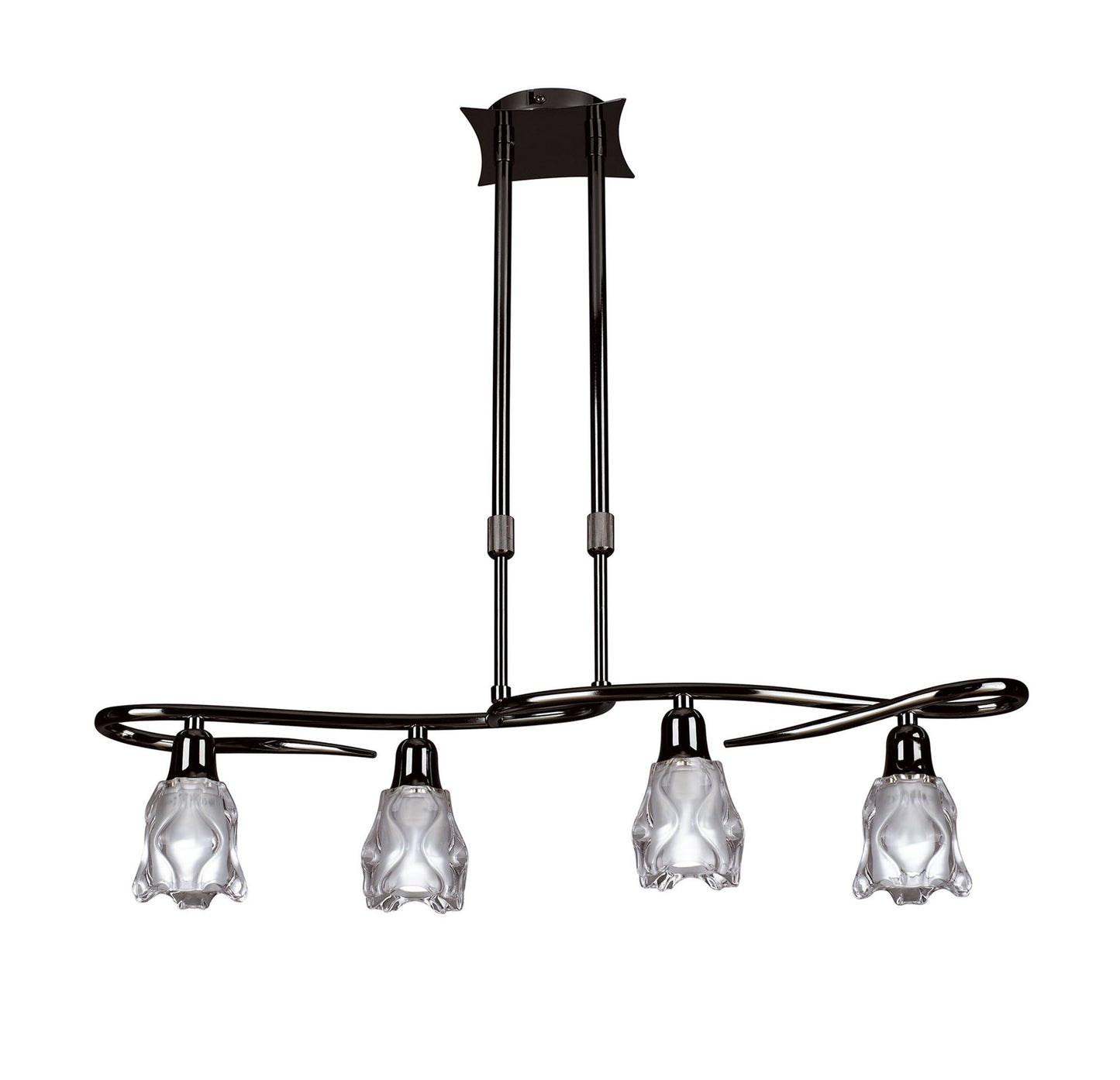 Amel Telescopic 4 Light L1, SGU10 Bar, Black Chrome, CFL Lamps INCLUDED by Mantra