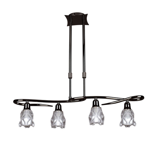 Amel Telescopic 4 Light L1, SGU10 Bar, Black Chrome, CFL Lamps INCLUDED by Mantra