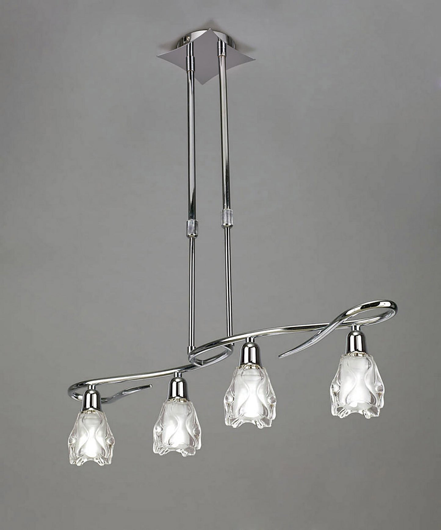 Amel Telescopic 4 Light L1, SGU10 Bar, Polished Chrome, CFL Lamps INCLUDED by Mantra