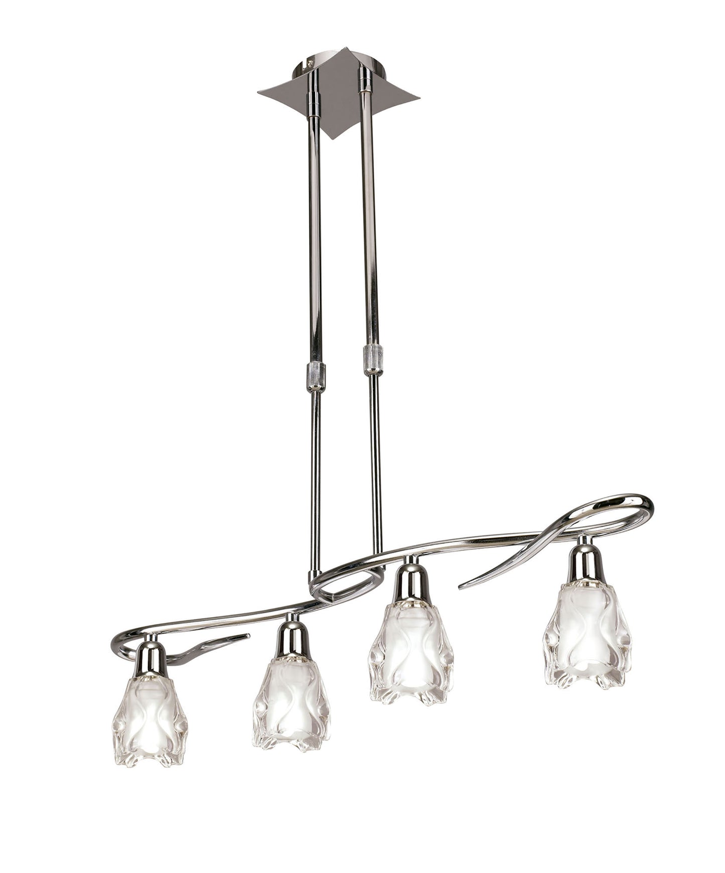 Amel Telescopic 4 Light L1, SGU10 Bar, Polished Chrome, CFL Lamps INCLUDED by Mantra