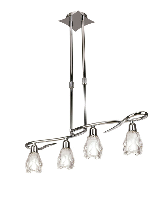Amel Telescopic 4 Light L1, SGU10 Bar, Polished Chrome, CFL Lamps INCLUDED by Mantra