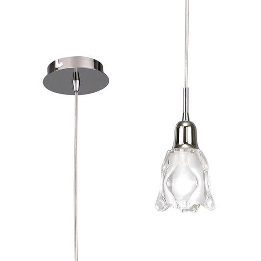 Amel Pendant 1 Light L1/SGU10, Polished Chrome, CFL Lamps INCLUDED by Mantra