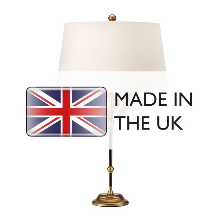 Amarilli 1 Light Table Lamp with Ivory Shade - Bronze with Gold Patina