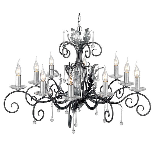 Amarilli 10 Light Chandelier – Black/Silver