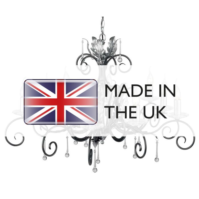 Amarilli 10 Light Chandelier - Black with Silver Patina