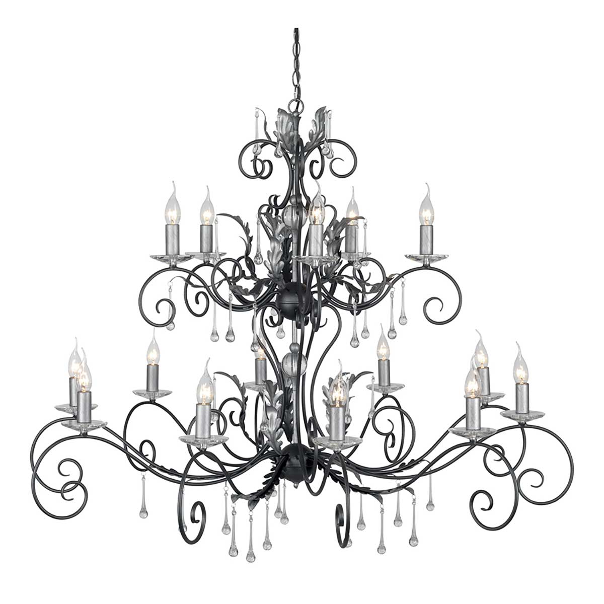 Amarilli 15 Light Chandelier – Black/Silver