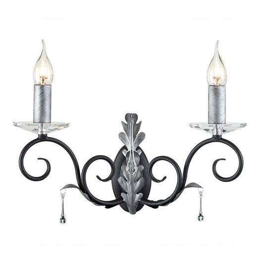 Amarilli 2 Light Wall Light – Black/Silver