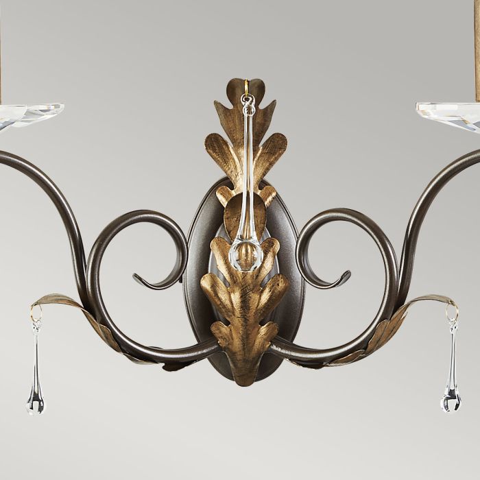 Amarilli 2 Light Wall Light - Bronze with Gold Patina