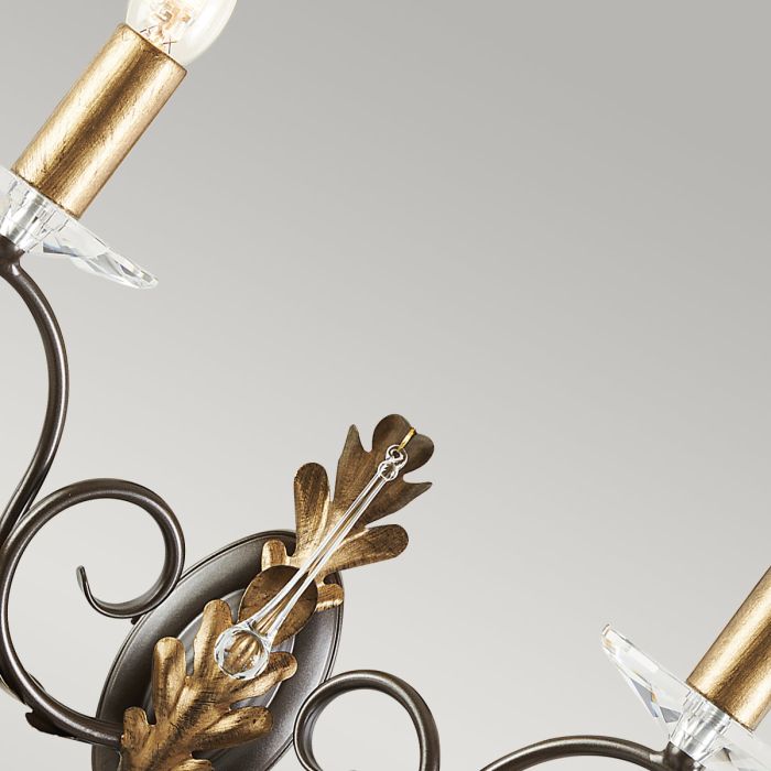 Amarilli 2 Light Wall Light - Bronze with Gold Patina