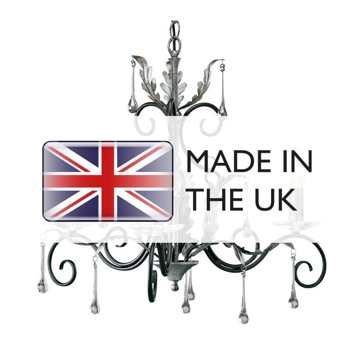 Amarilli 3 Light Chandelier - Black with Silver Patina