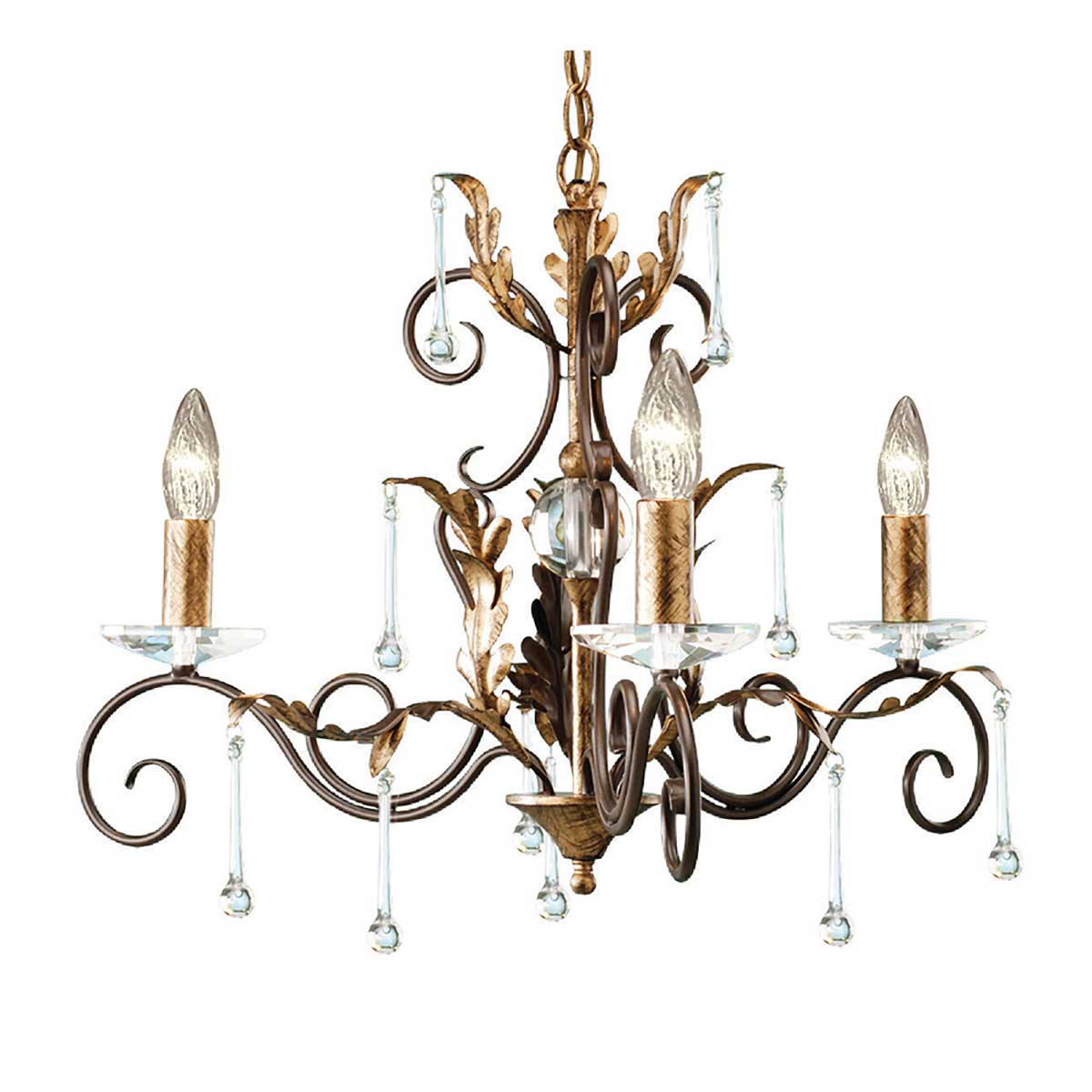 Amarilli 3 Light Chandelier – Bronze/Gold