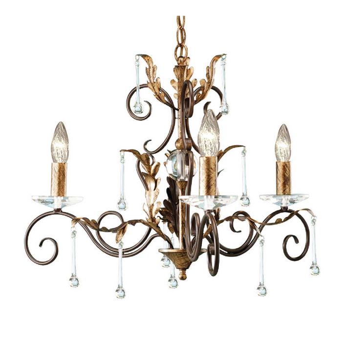 Amarilli 3 Light Chandelier - Bronze with Gold Patina