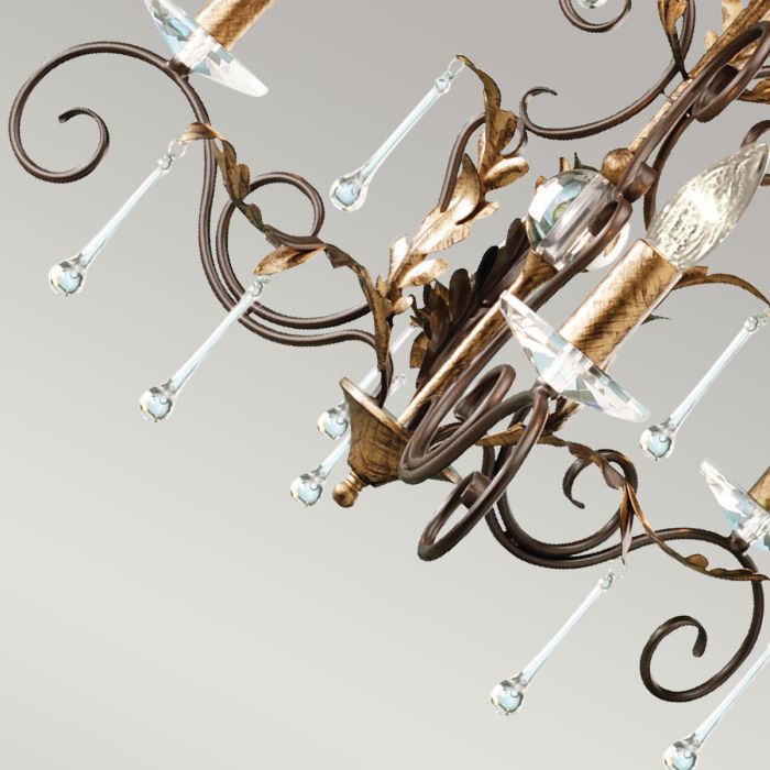 Amarilli 3 Light Chandelier - Bronze with Gold Patina