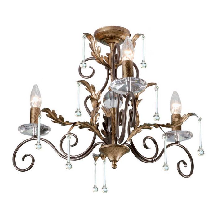 Amarilli 3 Light Chandelier - Bronze with Gold Patina