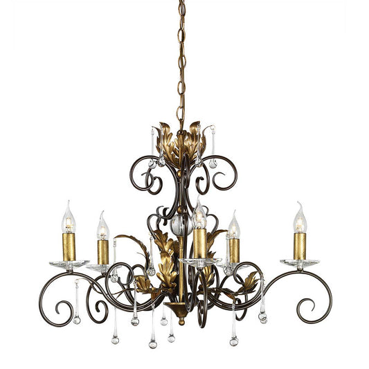 Amarilli 5 Light Chandelier – Bronze/Gold