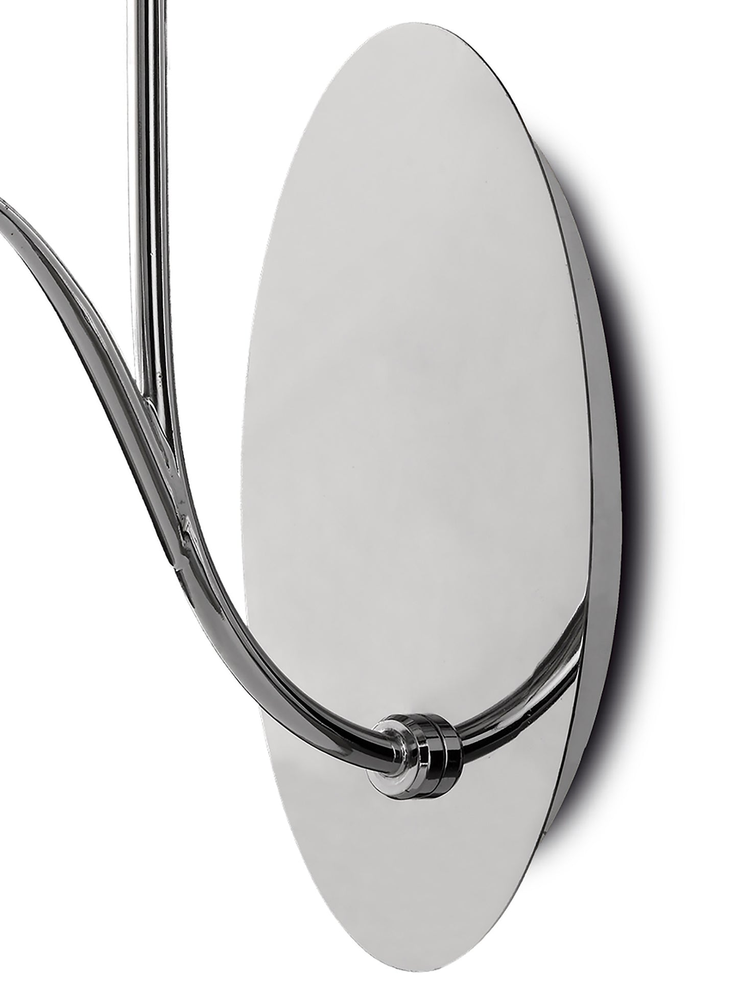 Andrea Wall Light, 1 x E14 (Max 20W), Polished Chrome, White Shades, Black Crystal Droplets by Mantra