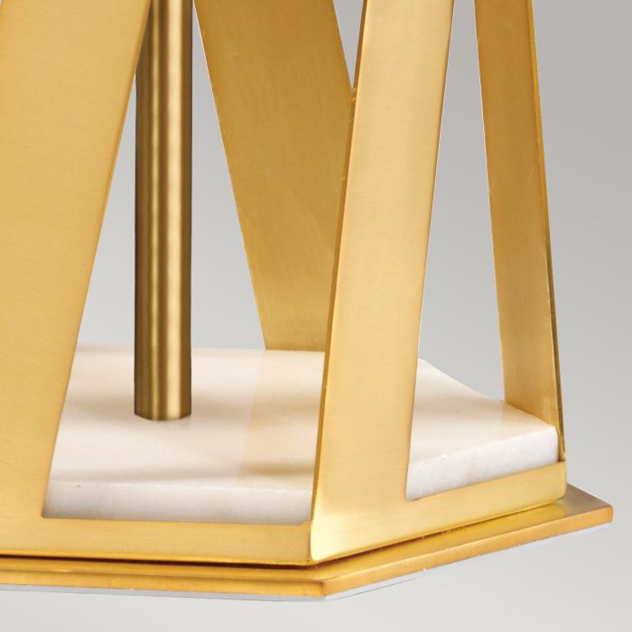 Apollo 1 Light Table Lamp with White Shade - Brushed Brass
