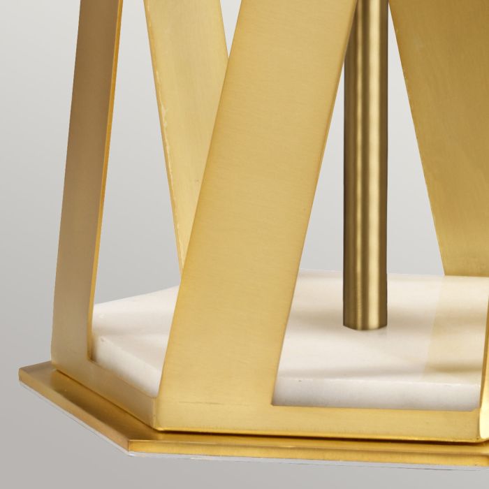 Apollo 1 Light Table Lamp with Blue Shade - Brushed Brass