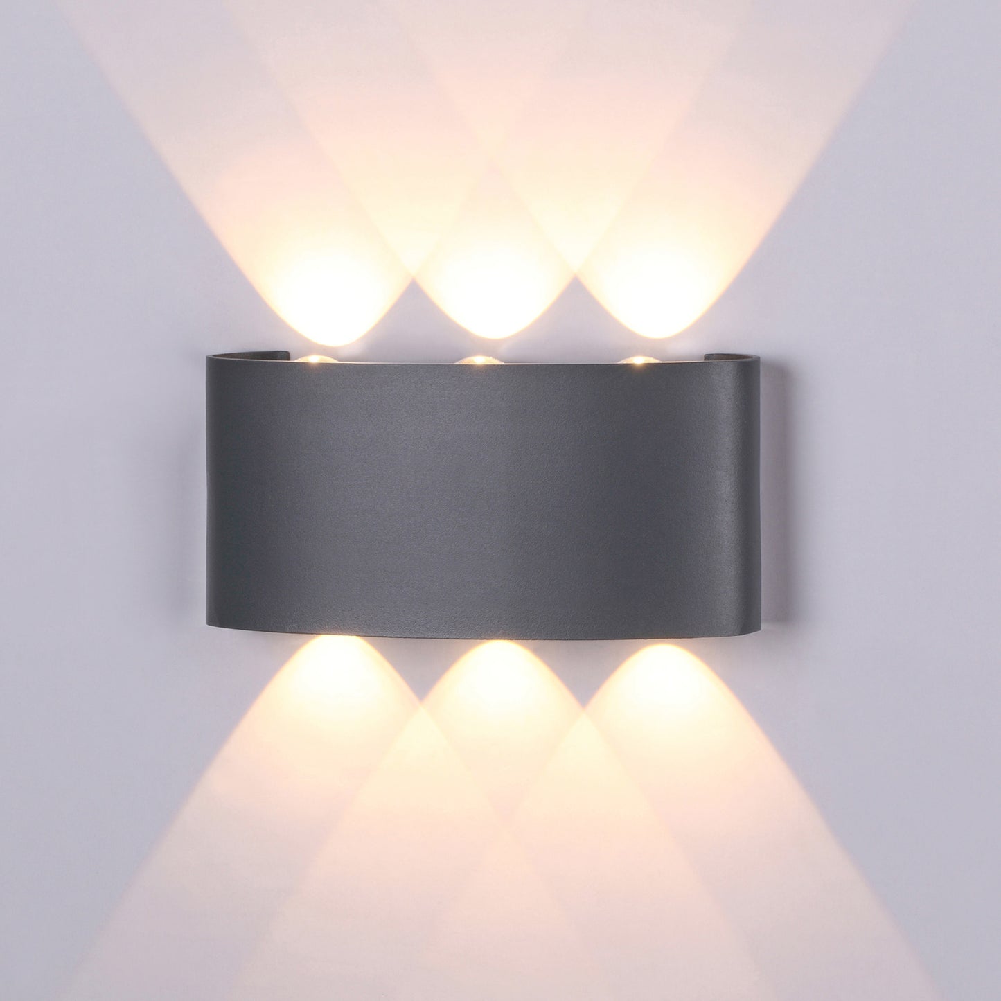 Arcs Wall Lamp, 6W LED, 3000K, 450lm, IP54, Anthracite, 3yrs Warranty by Mantra