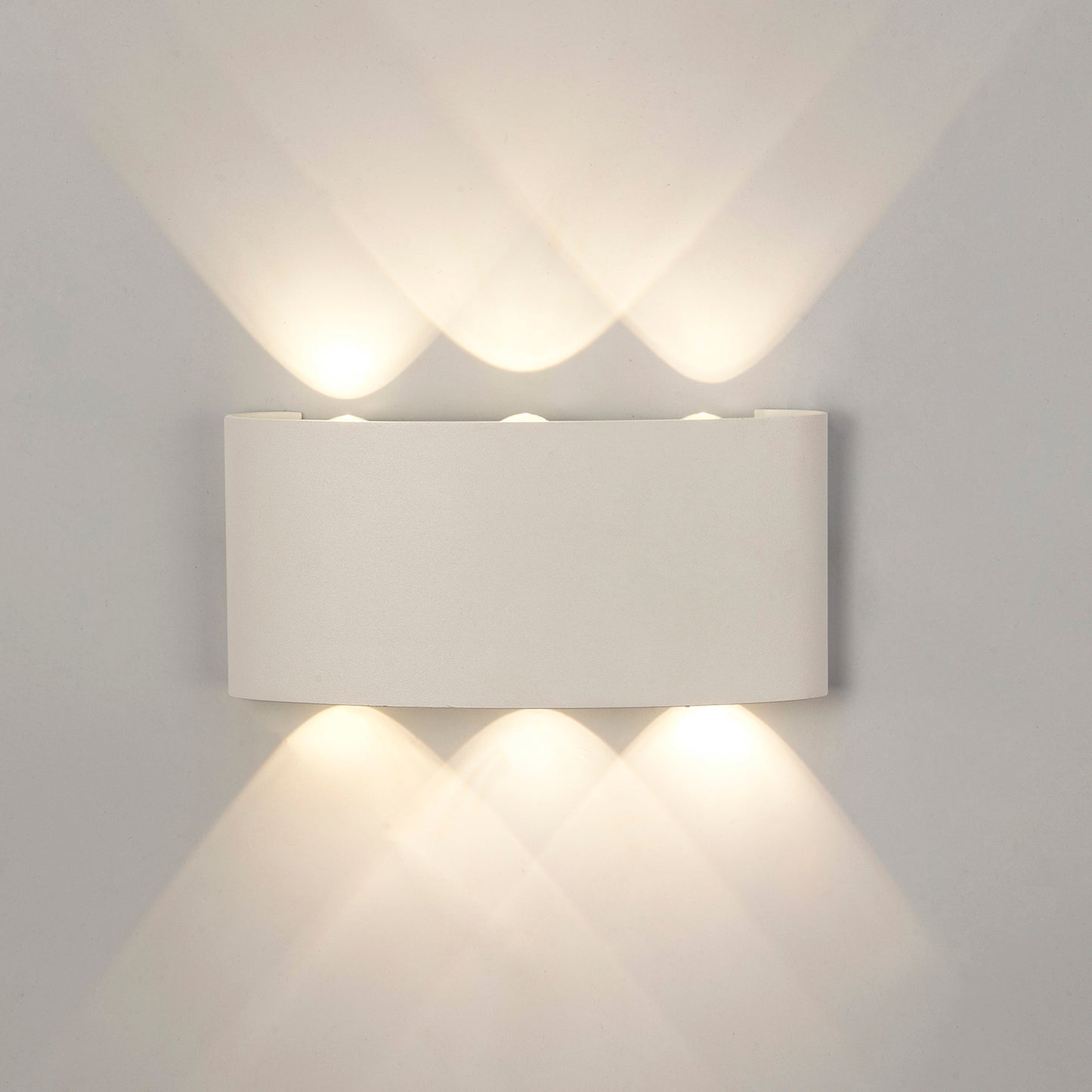 Arcs Wall Lamp, 6W LED, 3000K, 450lm, IP54, Sand White, 3yrs Warranty by Mantra