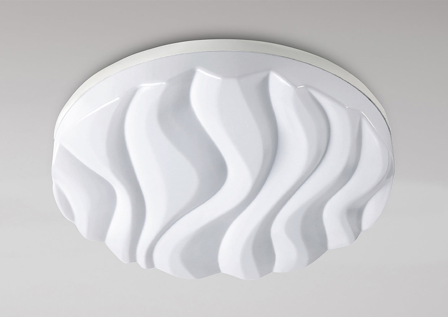 Arena Flush Ceiling/Wall Light Large Round 45W LED IP44 3000K,4050lm,Matt White/White Acrylic,3yrs Warranty by Mantra