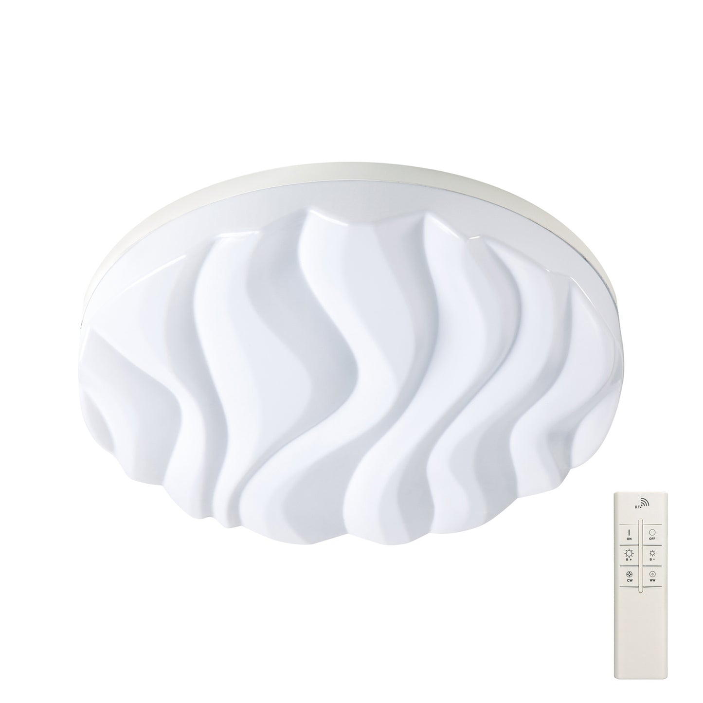 Arena Ceiling / Wall Light Large Round 60W LED IP44 ,Tuneable 3000K-6500K,4500lm,Dimmable via RF Remote Ctrl Matt White / Acrylic,3yrs Warranty by Mantra