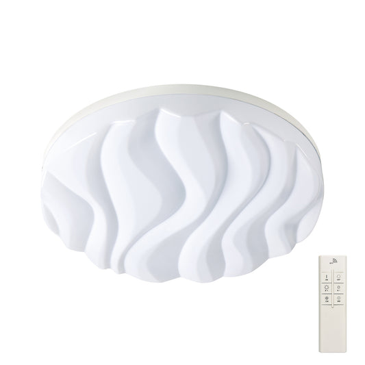 Arena Ceiling / Wall Light Medium Round 40W LED IP44,Tuneable 3000K-6500K,3200lm,Dimmable via RF Remote Ctrl Matt White / Acrylic,3yrs Warranty by Mantra