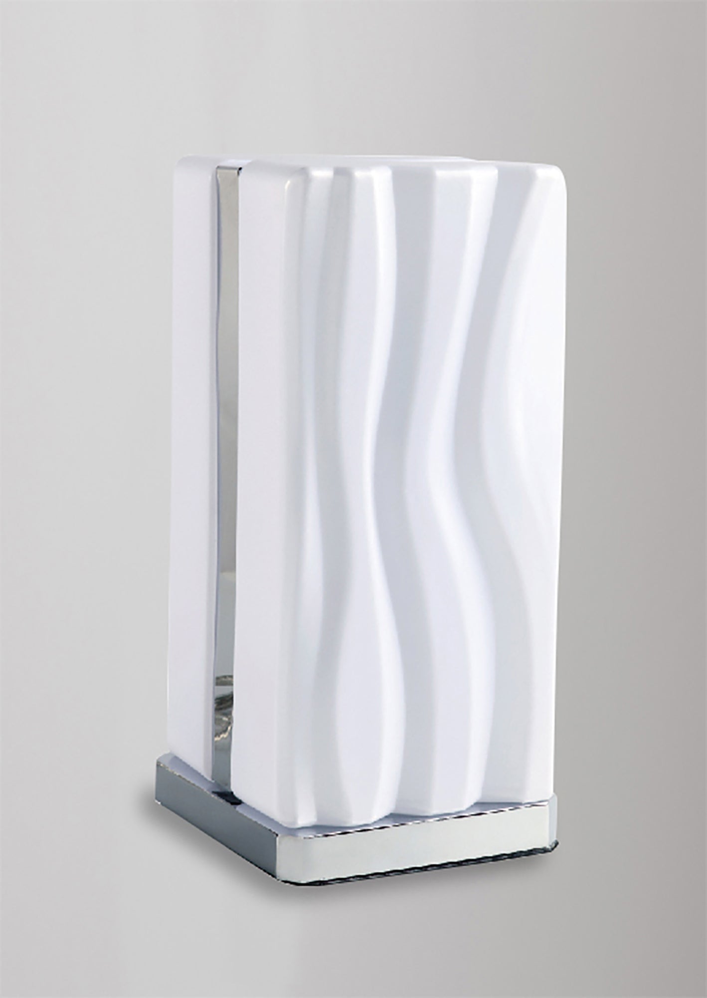 Arena Table Lamp 8W LED White IP20 3000K,1080lm,Polished Chrome/White Acrylic,3yrs Warranty by Mantra