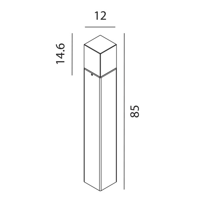 Arendal Large Bollard - Black
