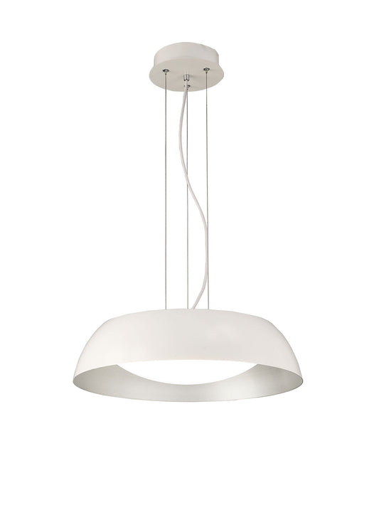 Argenta Pendant Small 18W LED 3000K, 1800lm, Matt White/Silver/White Acrylic, 3yrs Warranty by Mantra