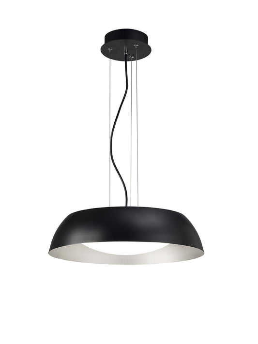 Argenta Pendant Small 18W LED 3000K, 1800lm, Matt Black/Silver/White Acrylic, 3yrs Warranty by Mantra