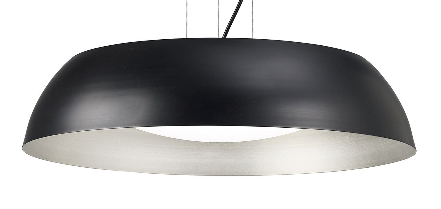 Argenta Pendant Large 30W LED 3000K, 3000lm, Matt Black/Silver/White Acrylic, 3yrs Warranty by Mantra