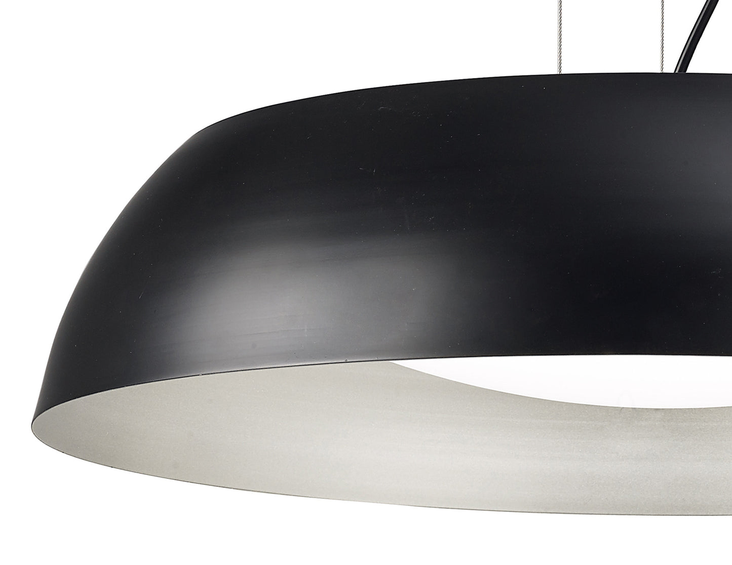 Argenta Pendant Large 30W LED 3000K, 3000lm, Matt Black/Silver/White Acrylic, 3yrs Warranty by Mantra