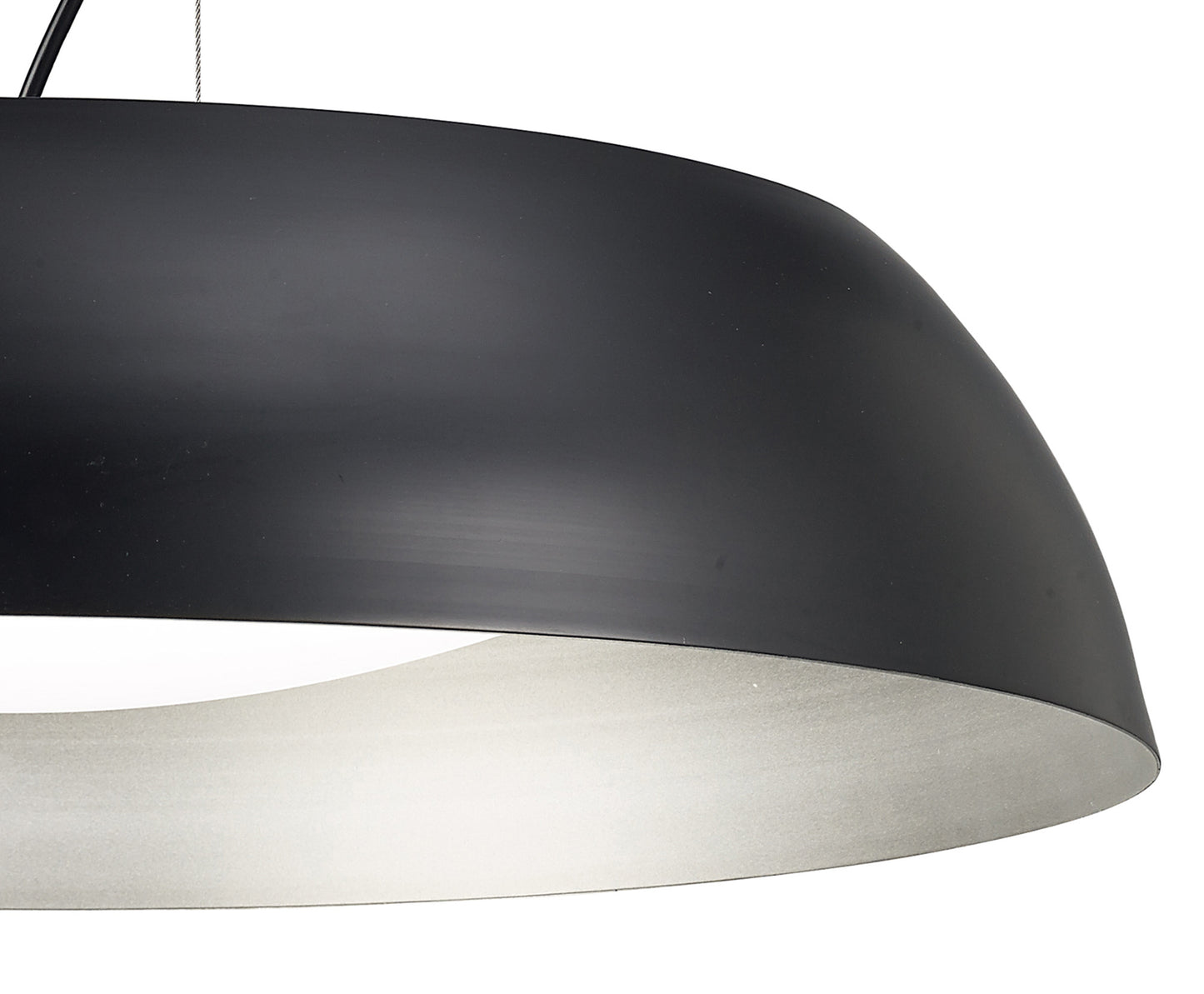 Argenta Pendant Large 30W LED 3000K, 3000lm, Matt Black/Silver/White Acrylic, 3yrs Warranty by Mantra