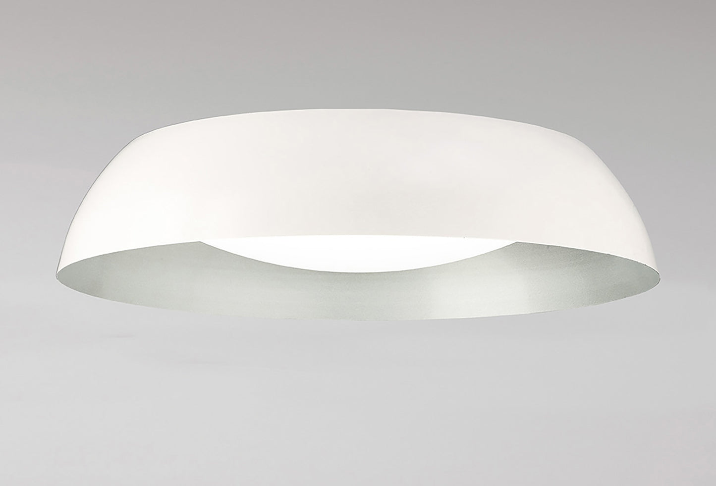 Argenta Flush Ceiling Large 30W LED 3000K, 3000lm, Matt White/Silver/White Acrylic, 3yrs Warranty by Mantra