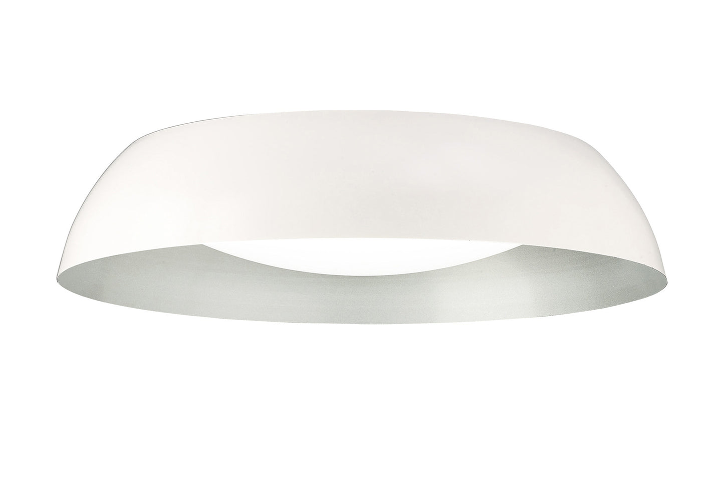 Argenta Flush Ceiling Large 30W LED 3000K, 3000lm, Matt White/Silver/White Acrylic, 3yrs Warranty by Mantra