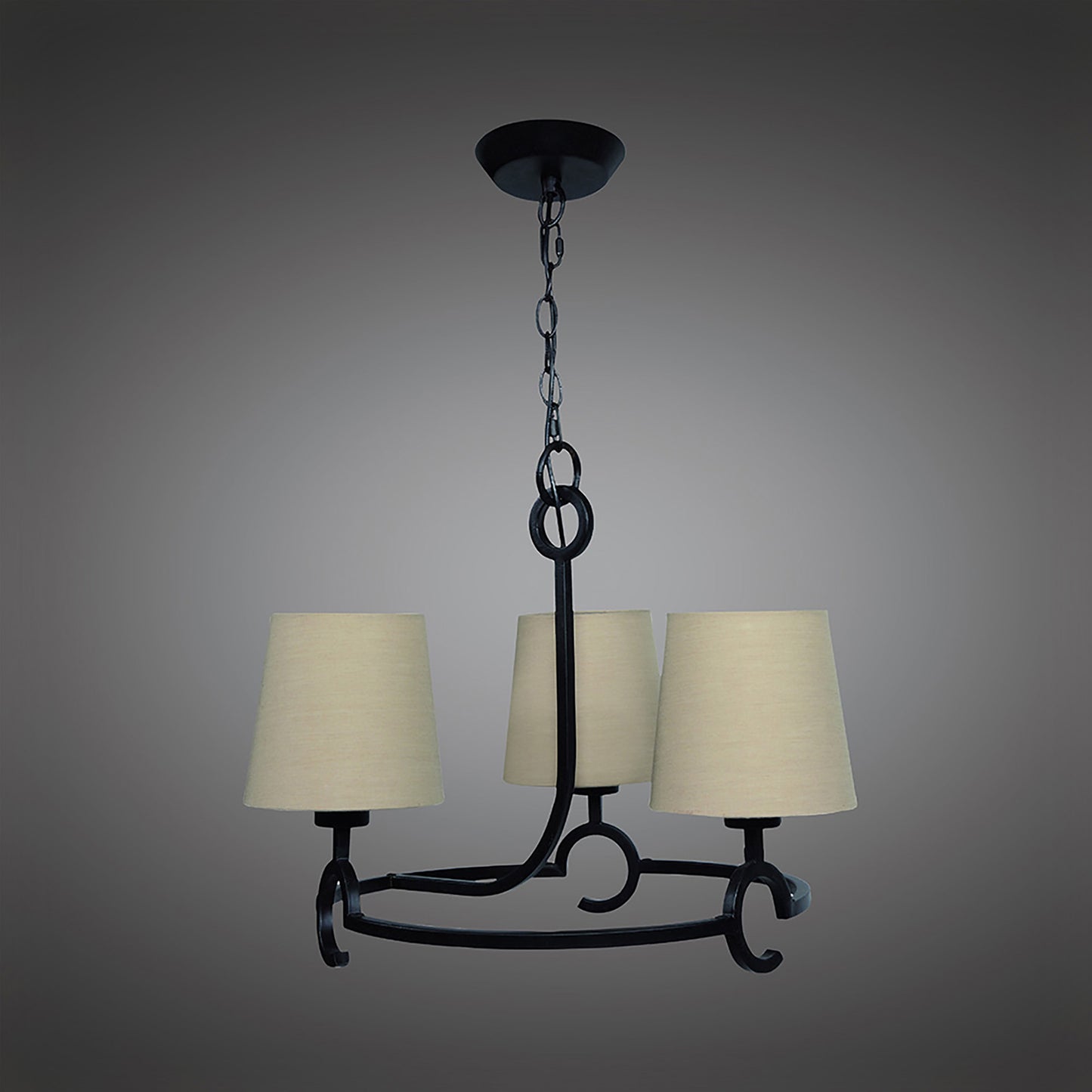 Argi Pendant 3 Light E27 With Taupe Shades Brown Oxide by Mantra