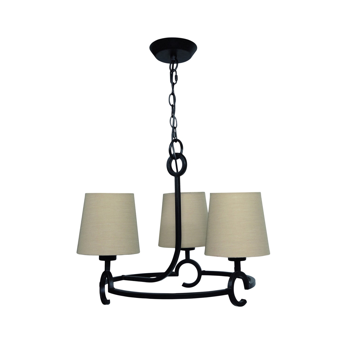 Argi Pendant 3 Light E27 With Taupe Shades Brown Oxide by Mantra